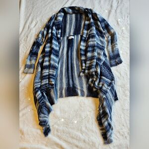 2 for $15 Long Blue Striped Knit Cardigan